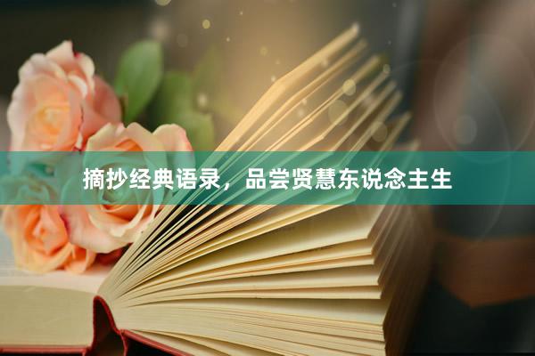 摘抄经典语录，品尝贤慧东说念主生
